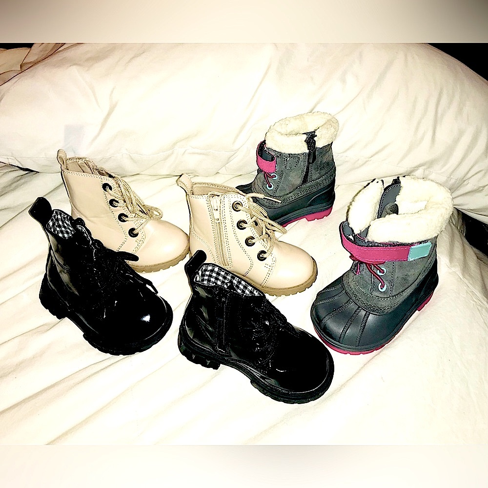 Baby Girl Fall/Winter Boot Bundle(3PAIR sizes 5/6)Combat/Riding/Snow/Rain/Patent